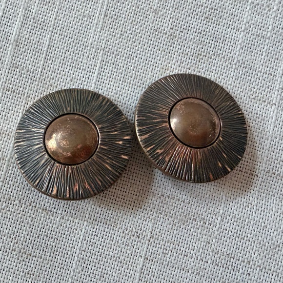 Vintage Copper Circular Earrings Vintage